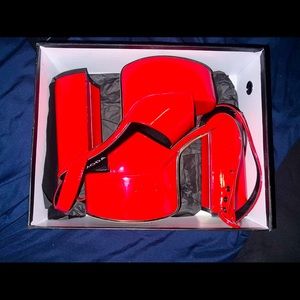 Size 8 LA MODA ‘All for you’ Red Platform Heels